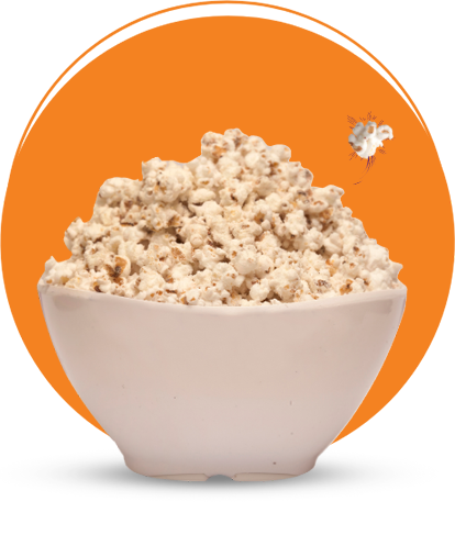Bowl of unseasoned popped sorghum