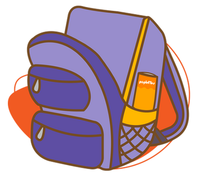 Store poplettes grab and go packs anywhere conveniently (e.g. in a backpack pocket)