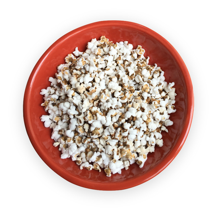 Bowl of unseasoned popped sorghum